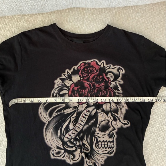 Lucky 13 Los Muertos Skull & Rose Juniors XXL Tee - Picture 7 of 7